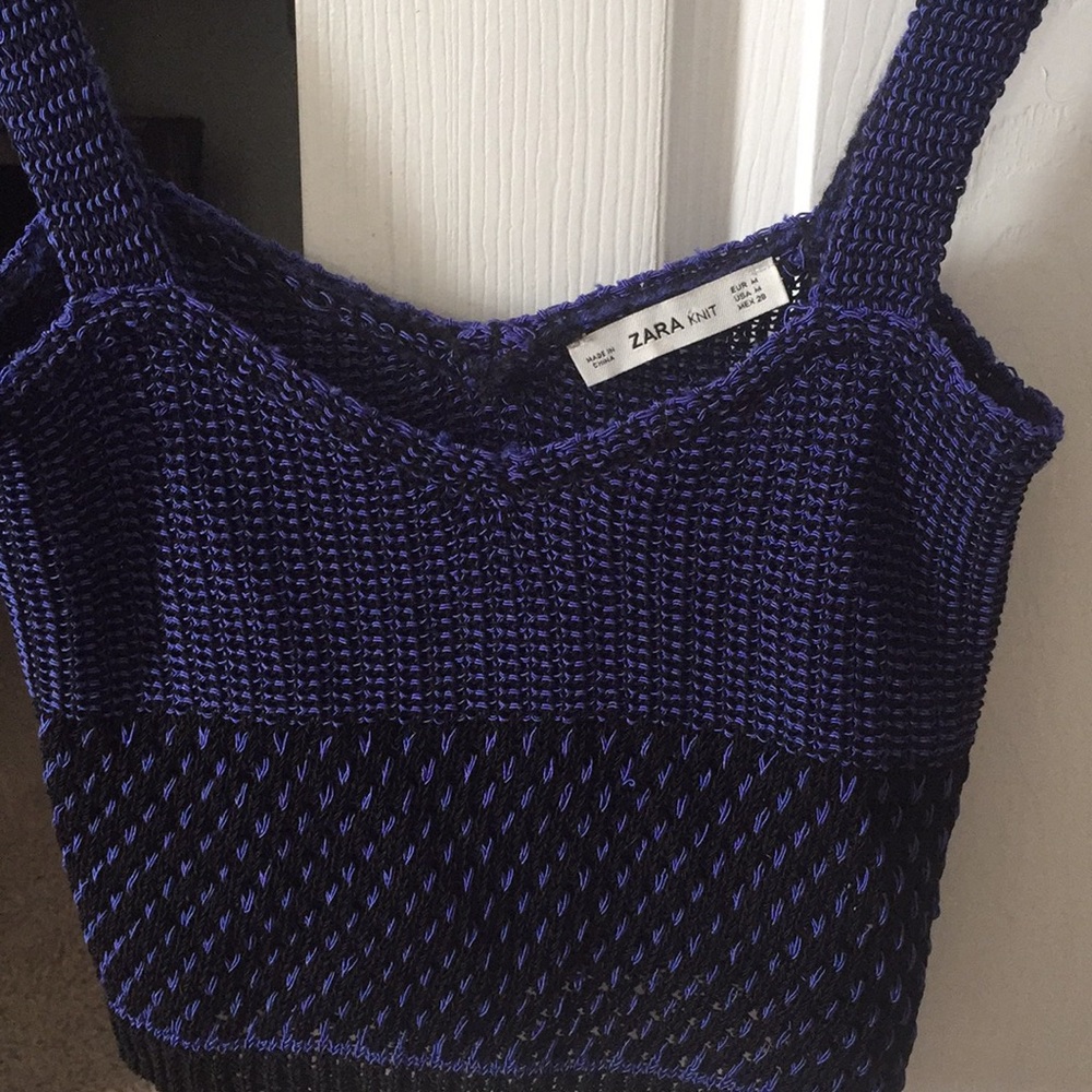 ZARA Knit Crop Tank Top in Deep Purple - Picture 4 of 6